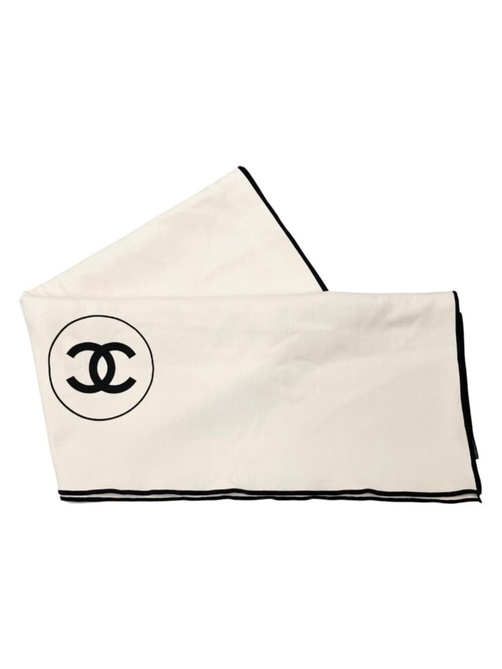 Chanel Blanket CC Logo Recycled Fabric Ivory White Beige Black